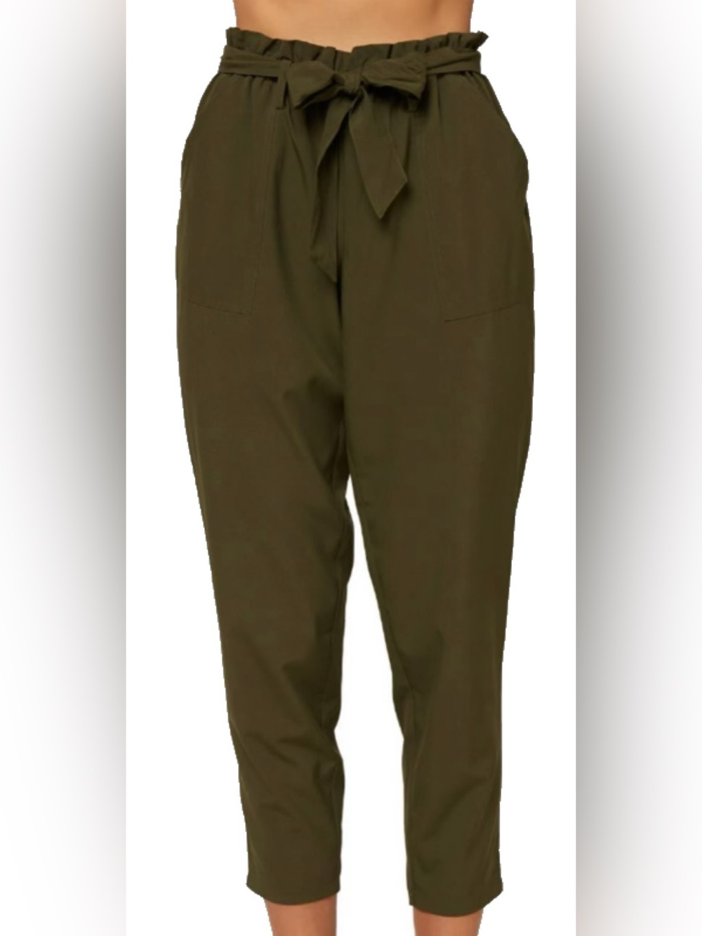 O'Neill Hybrid Hyperdry Olive Green Cropped Paper Bag Pants
